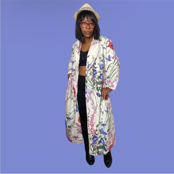 Vintage Duster Floral Robe Loungewear Street Style - Picture 1 of 9